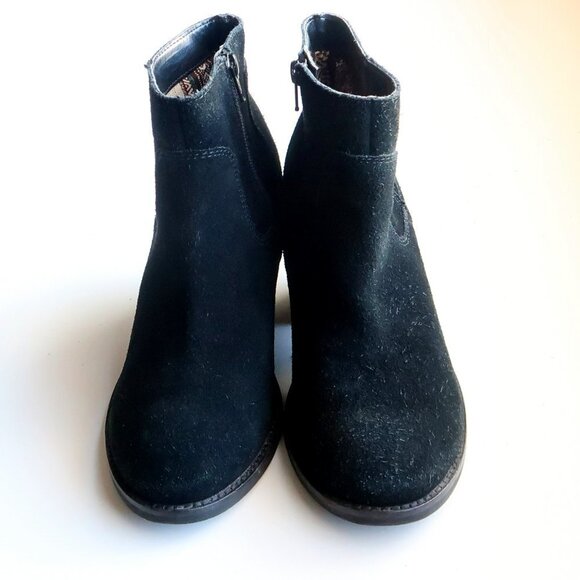 Seychelles Black Suede Leather Round Toe Block Heel Ankle Boots / Booties 7.5 - Picture 5 of 16